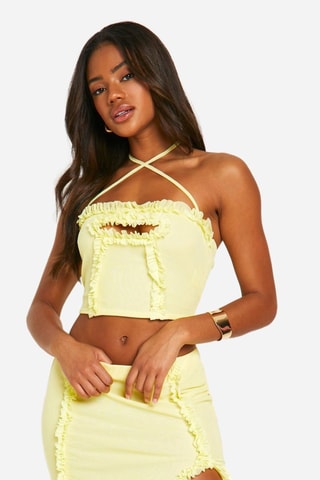 Crop top - Zachtgeel