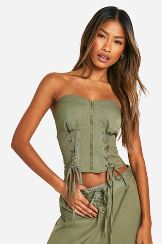 Bustier crop top - Kaki