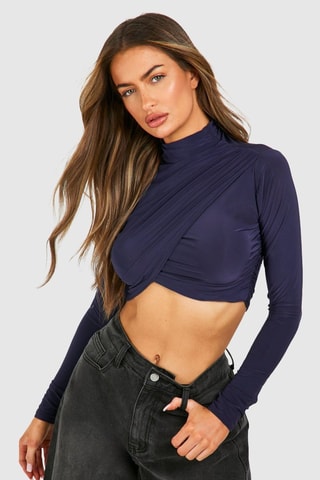 Crop Top - Marineblauw