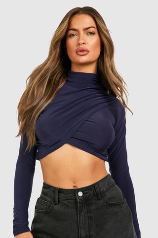 Crop Top - Marineblauw