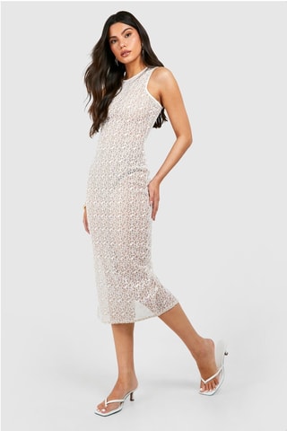 Robe en dentelle - Crème