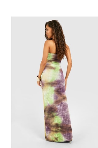 Robe bustier tie and dye - Vert et bleu