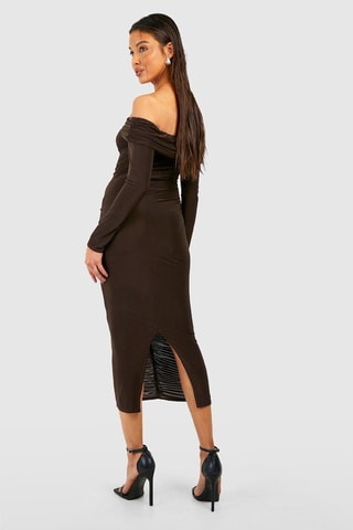 Robe fourreau - Marron