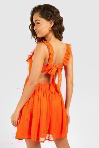 Robe patineuse en plumetis - Orange