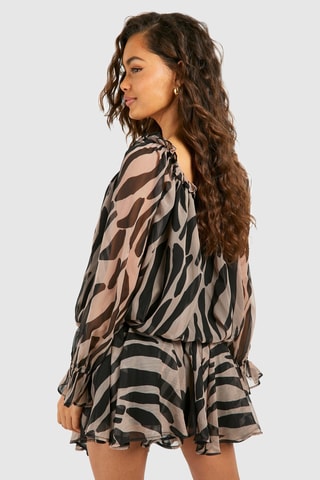 Robe volantée - Beige