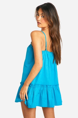 Robe taille basse - Bleu canard