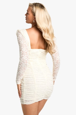 Robe en dentelle - Crème