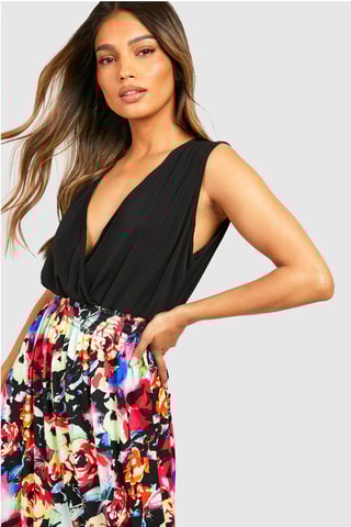 Robe longue - Noir et rouge