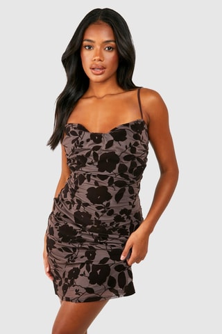 Robe fourreau - Marron