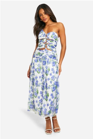 Robe asymétrique - Lavande et blanc