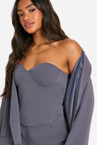 Top bustier - Gris