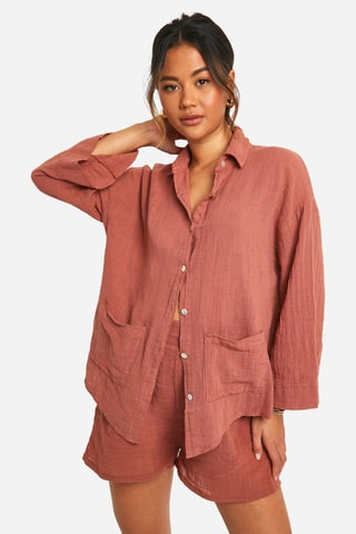 Chemisier oversize - Rose brique