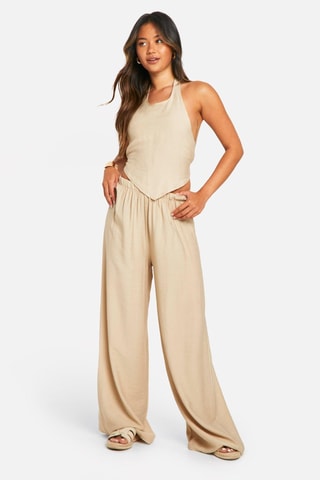 Top et pantalon wide legs - Beige