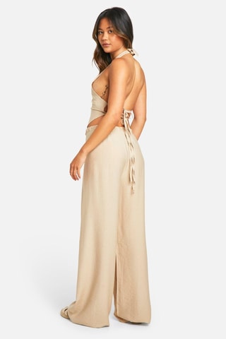 Top et pantalon wide legs - Beige