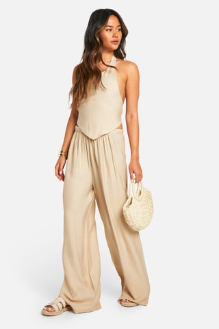 Top et pantalon wide legs - Beige