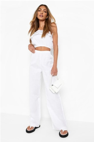 Crop top et pantalon wide legs - Blanc