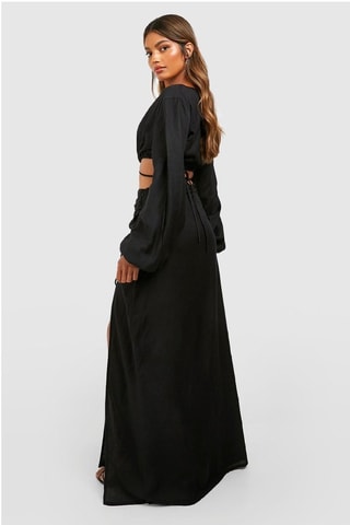 Crop top et jupe longue - Noir