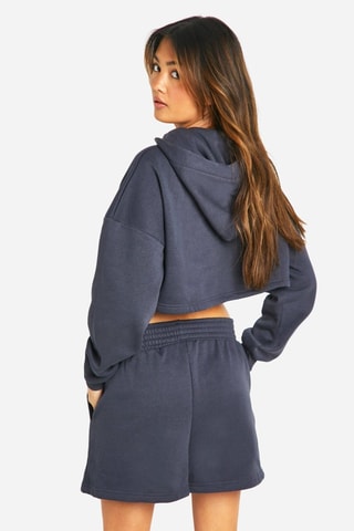 Sweat court à capuche et short - Gris foncé