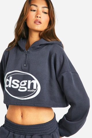 Sweat court à capuche et short - Gris foncé