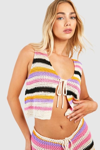 Gilet et pantalon wide legs - Rose