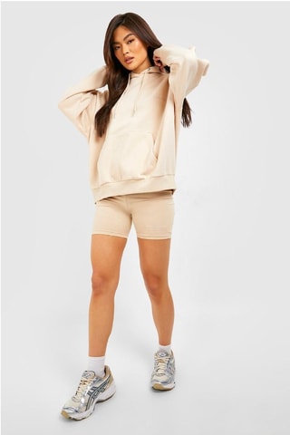 Sweat à capuche et cycliste - Beige