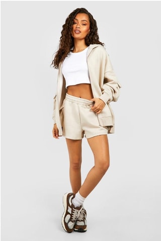 Sweat à capuche et short - Beige