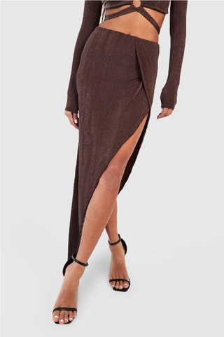 Crop top et jupe longue - Marron