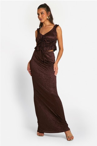 Top et jupe longue - Marron foncé