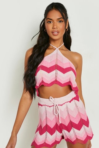 Crop top et short - Rose