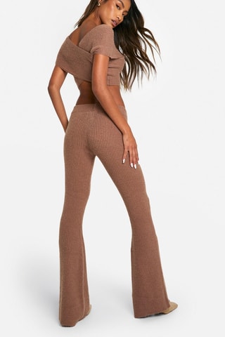 Crop top et pantalon flare - Marron