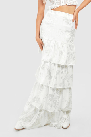 Jupe volantée - Blanc