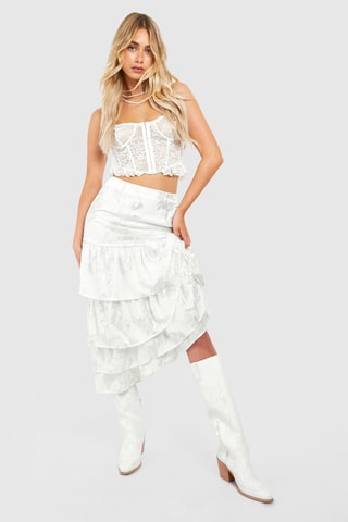 Jupe volantée - Blanc