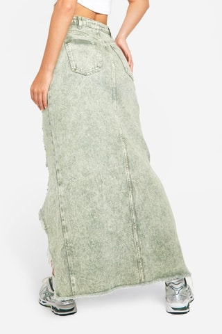 Jupe longue en jean - Kaki