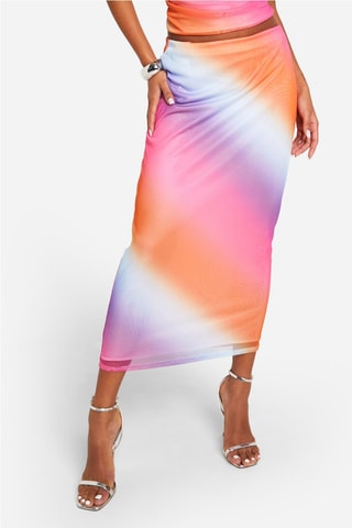 Jupe fourreau - Orange et rose