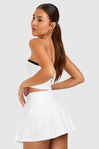Jupe-short taille haute - Blanc