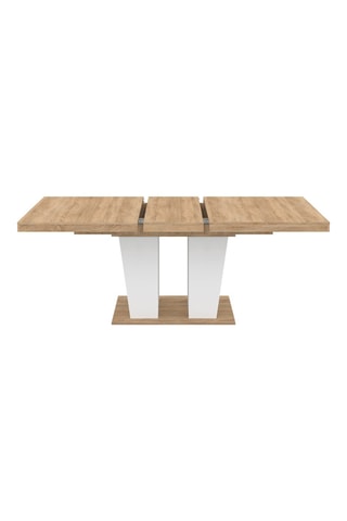Table repas extensible Ezra - Imitation bois et blanc