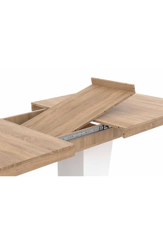 Table repas extensible Ezra - Imitation bois et blanc