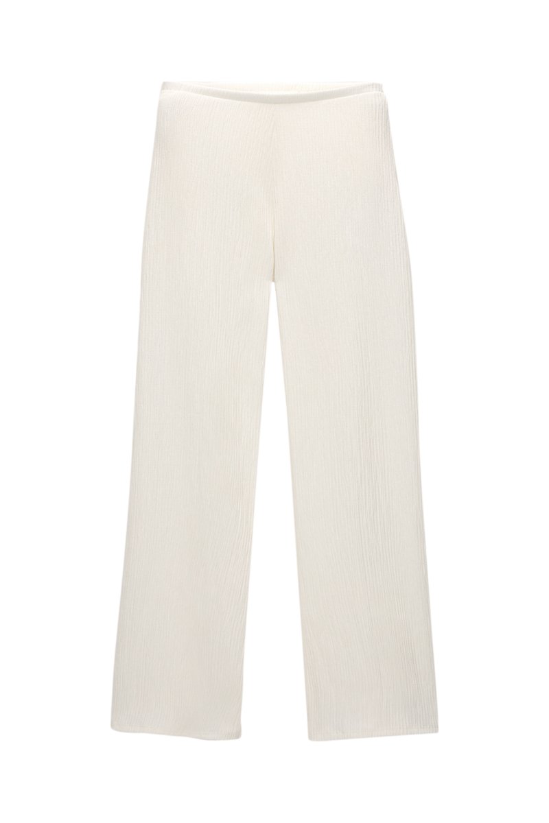 Pantalon+flare+-+Blanc+casse