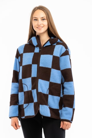 Veste polaire à capuche Checkered Fleece - Bleu et noir - Stronger