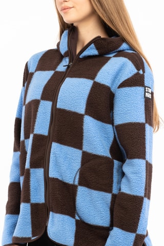 Veste polaire à capuche Checkered Fleece - Bleu et noir - Stronger