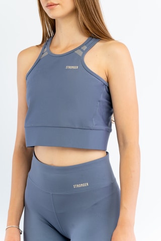 Crop top Signature - Doré et bleu - Stronger