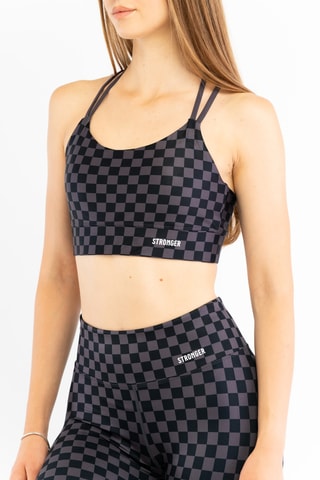 Brassière de sport Checkered Strappy - Gris - Stronger
