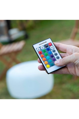 Pouf gonflable LED - Blanc