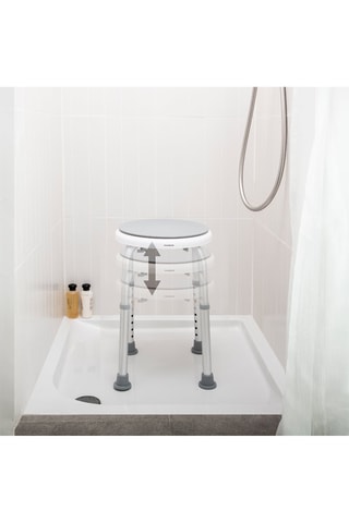 Tabouret de salle de bain pivotant - Gris