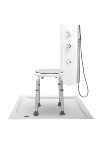 Tabouret de salle de bain pivotant - Gris