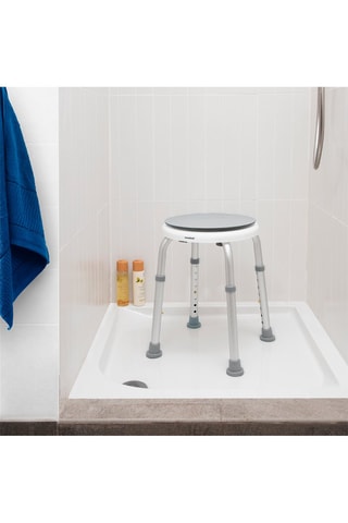 Tabouret de salle de bain pivotant - Gris