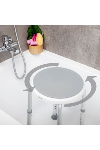 Tabouret de salle de bain pivotant - Gris