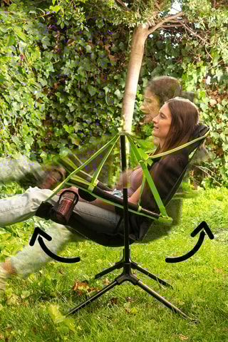 Chaise de camping pliable - 
Noir et jaune