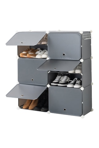 Étagère à chaussures modulaire - 20 paires - Gris