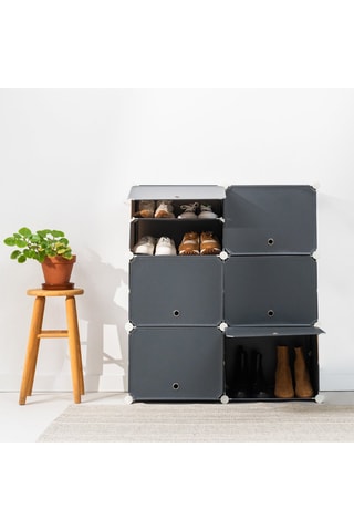 Étagère à chaussures modulaire - 20 paires - Gris